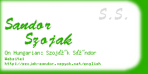 sandor szojak business card